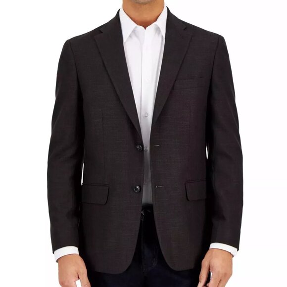 Tommy Hilfiger Men's Modern-Fit Solid Weave Sport Coats Brown 40R B4HP $295